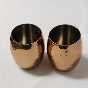 ALMA Hammered Copper Mug   Double-walled and insulated Two Sets